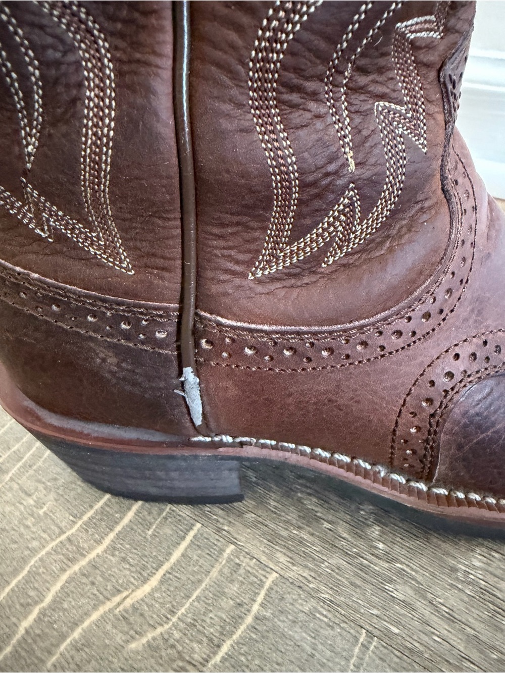 Ariat Heritage Rougstock Western Brown Leather Cowboy Boots with Square Toe 8D - Picture 11 of 11